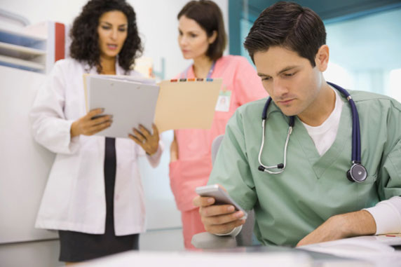doctors on phone