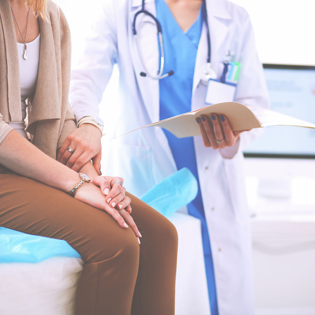 woman getting doctor attention