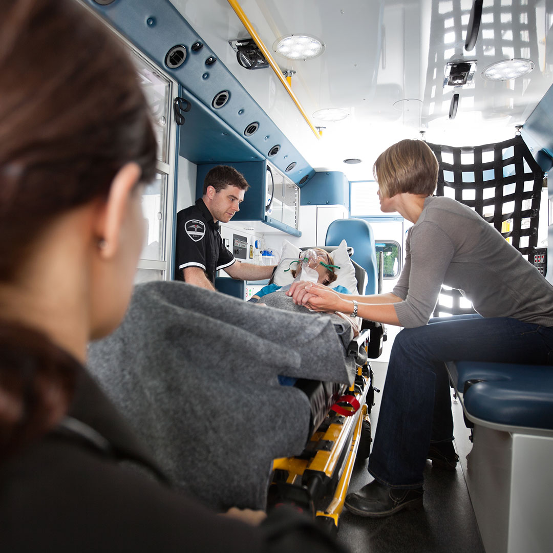 EMT taking patient to hospital